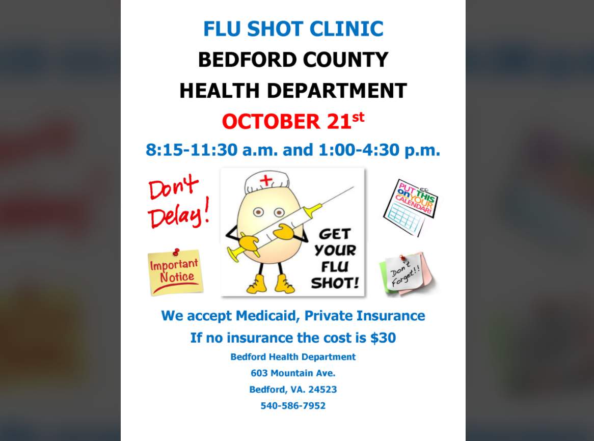 Free flu shots for Bedford County families