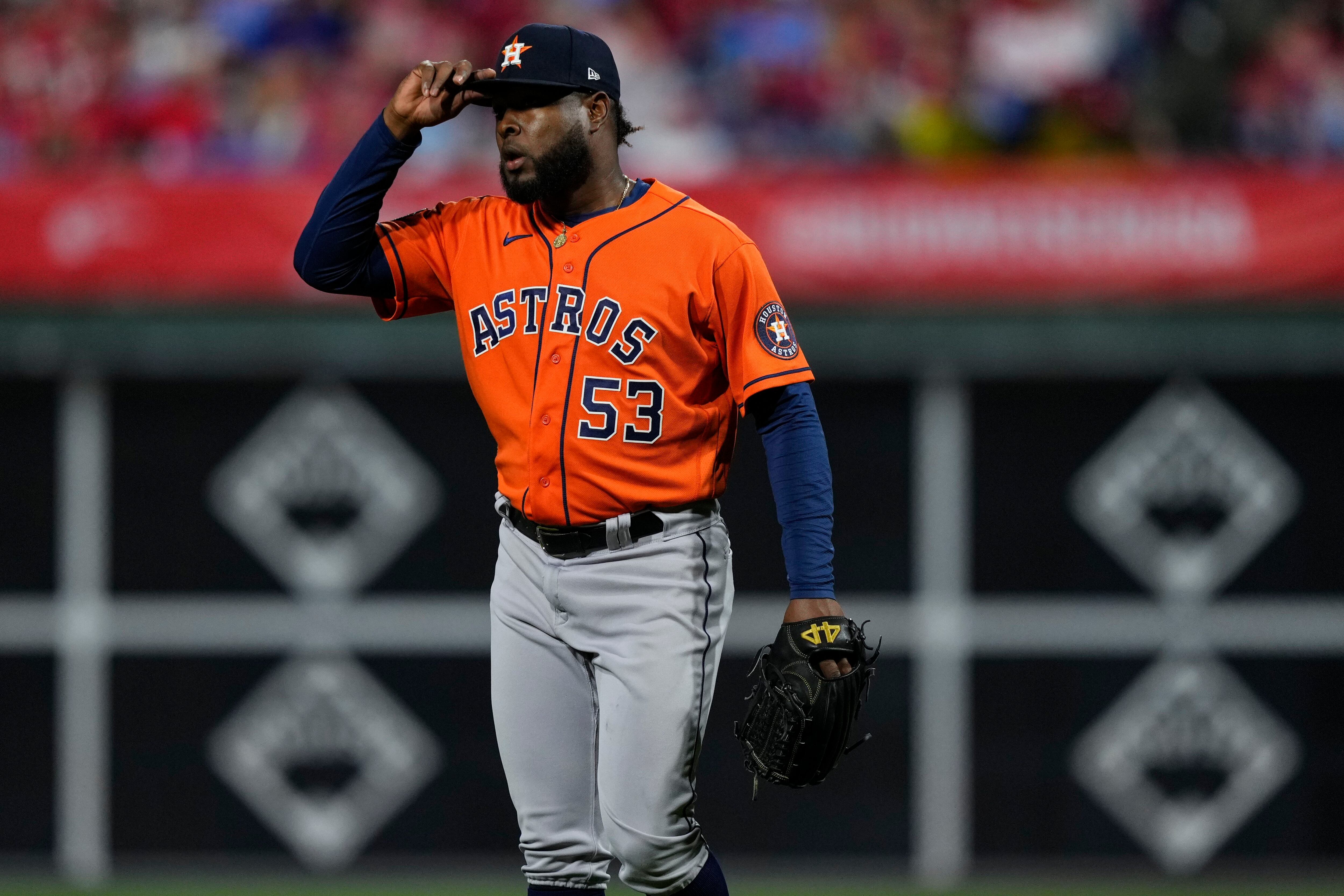 Houston, Texas, USA. 3rd Nov, 2022. A fan displays a Philadelphia Phillies-Houston  Astros baseball jersey during the second quarter between the Houston Texans  and the Philadelphia Eagles at NRG Stadium in Houston