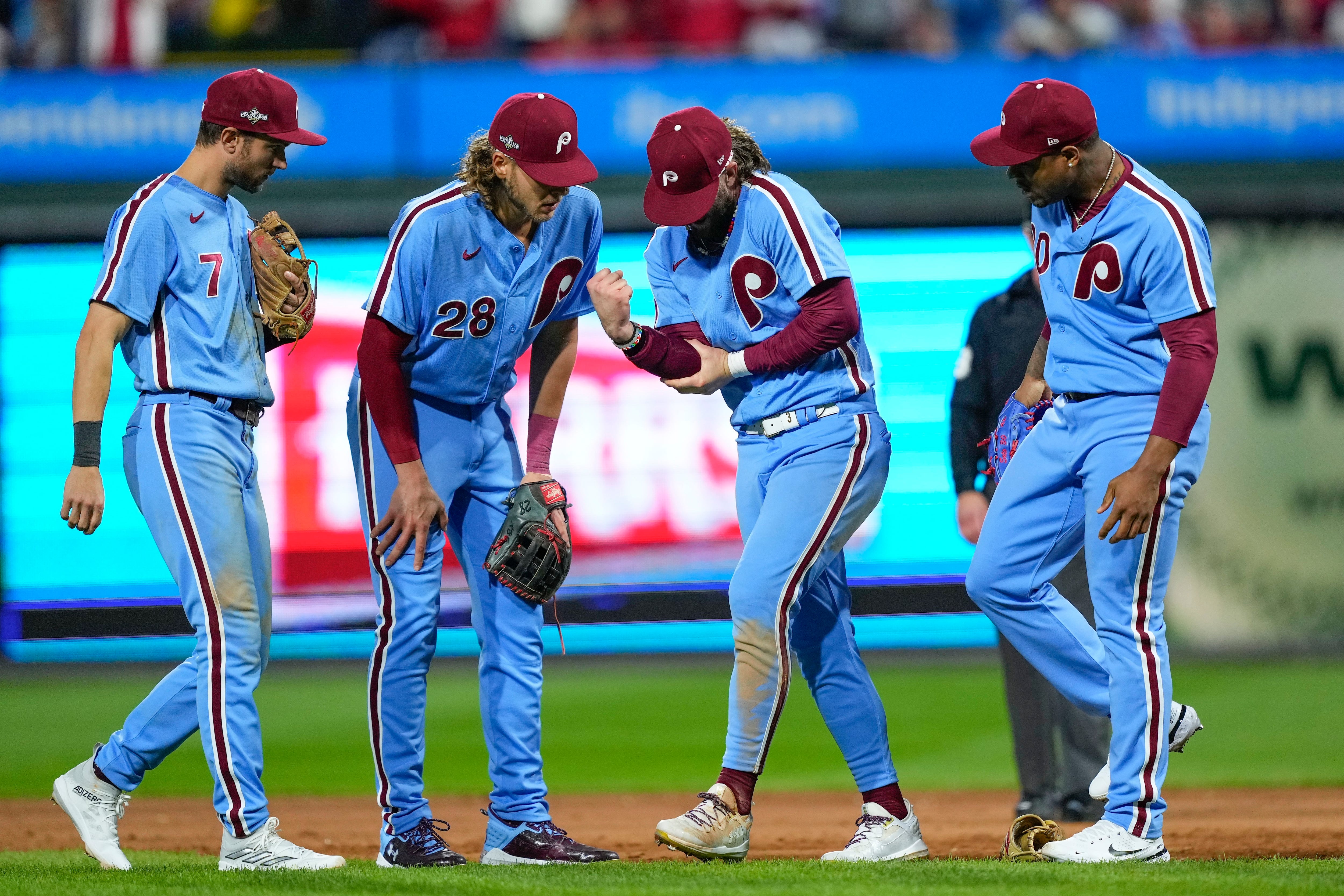 Phillies' Bryce Harper stares down Orlando Arcia after SMASHING