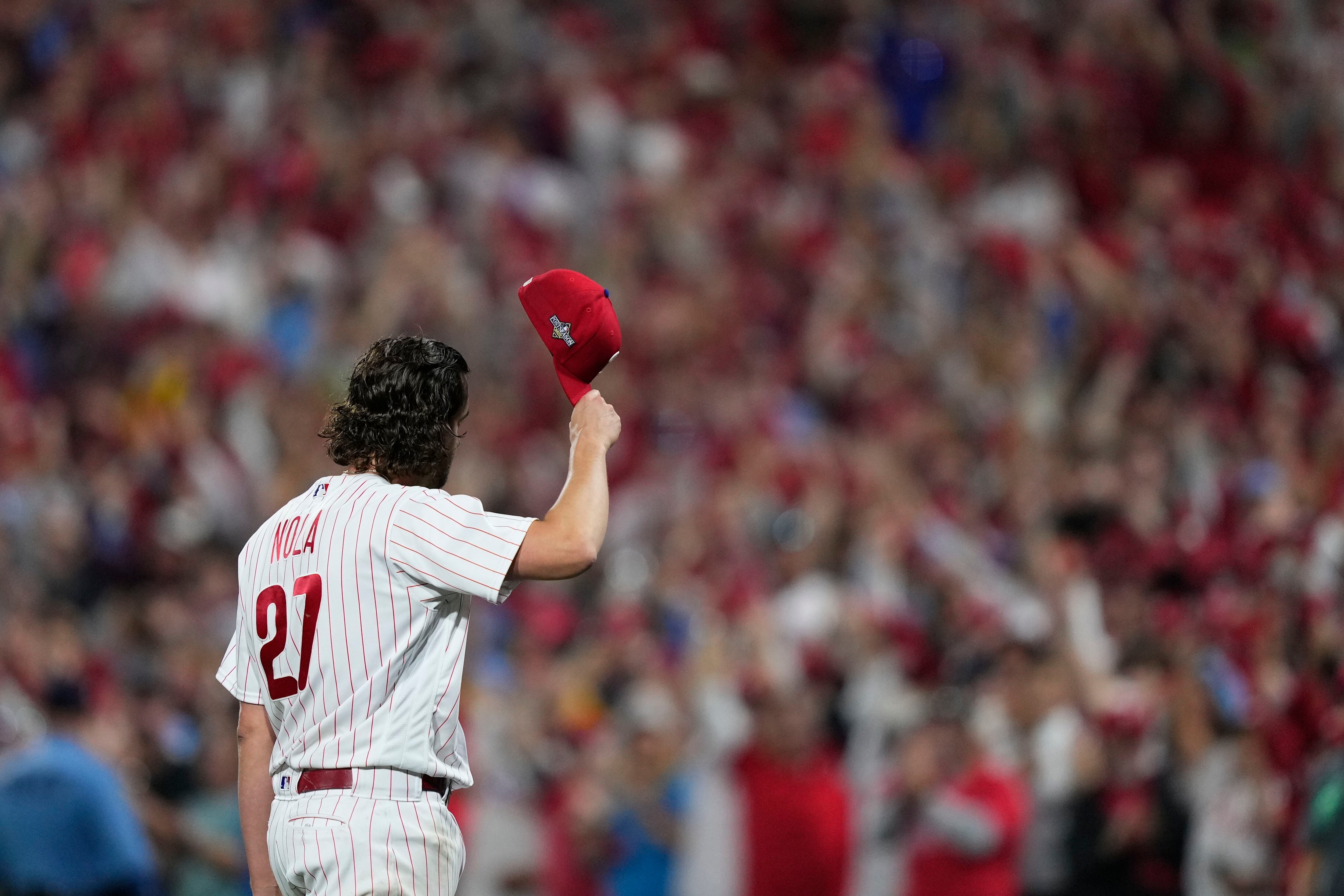 John Clark on X: Ranger Suarez wearing his Nick Castellanos shirt today  Phillies have won all 5 games Ranger has appeared in these playoffs. How  big has he been!  / X