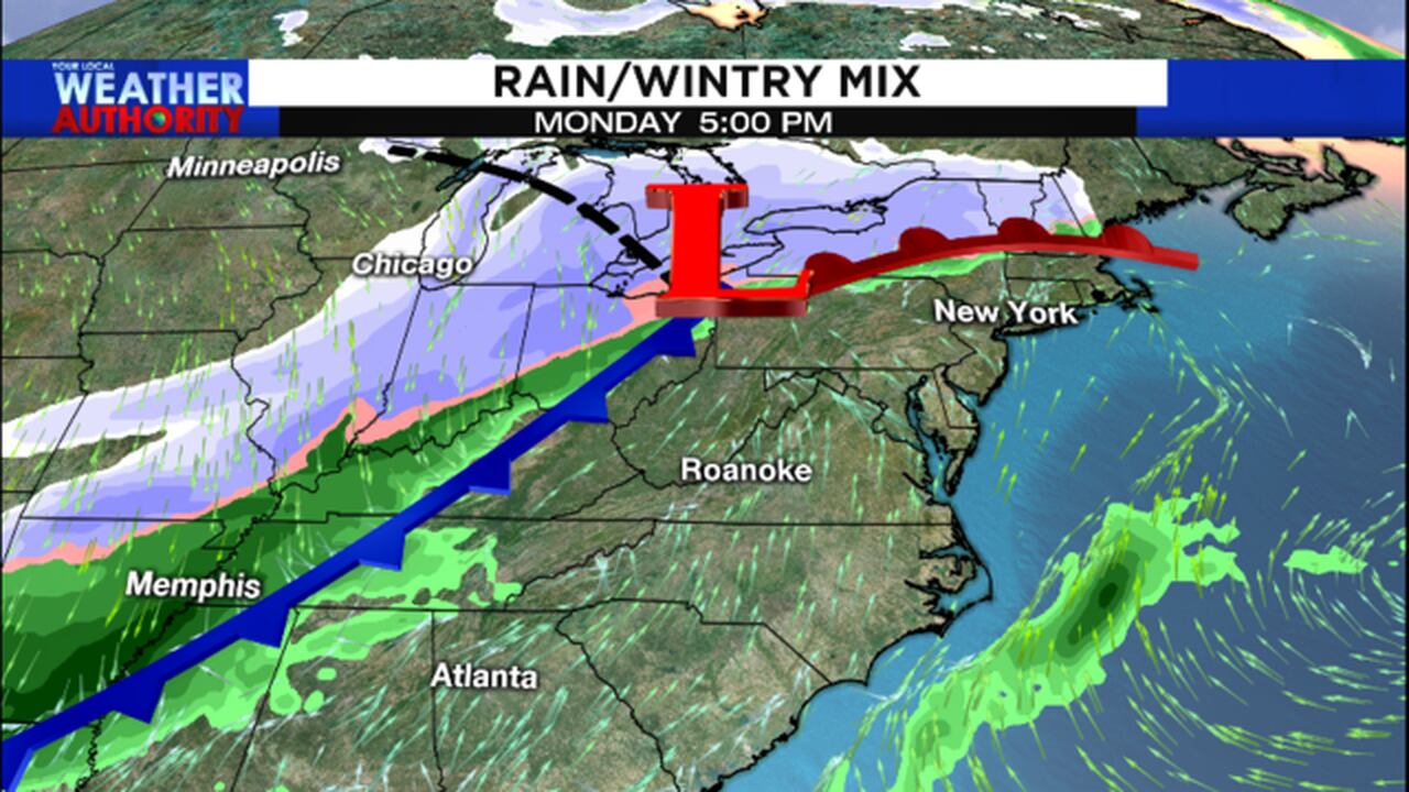 Next cold front brings potential for winter precipitation