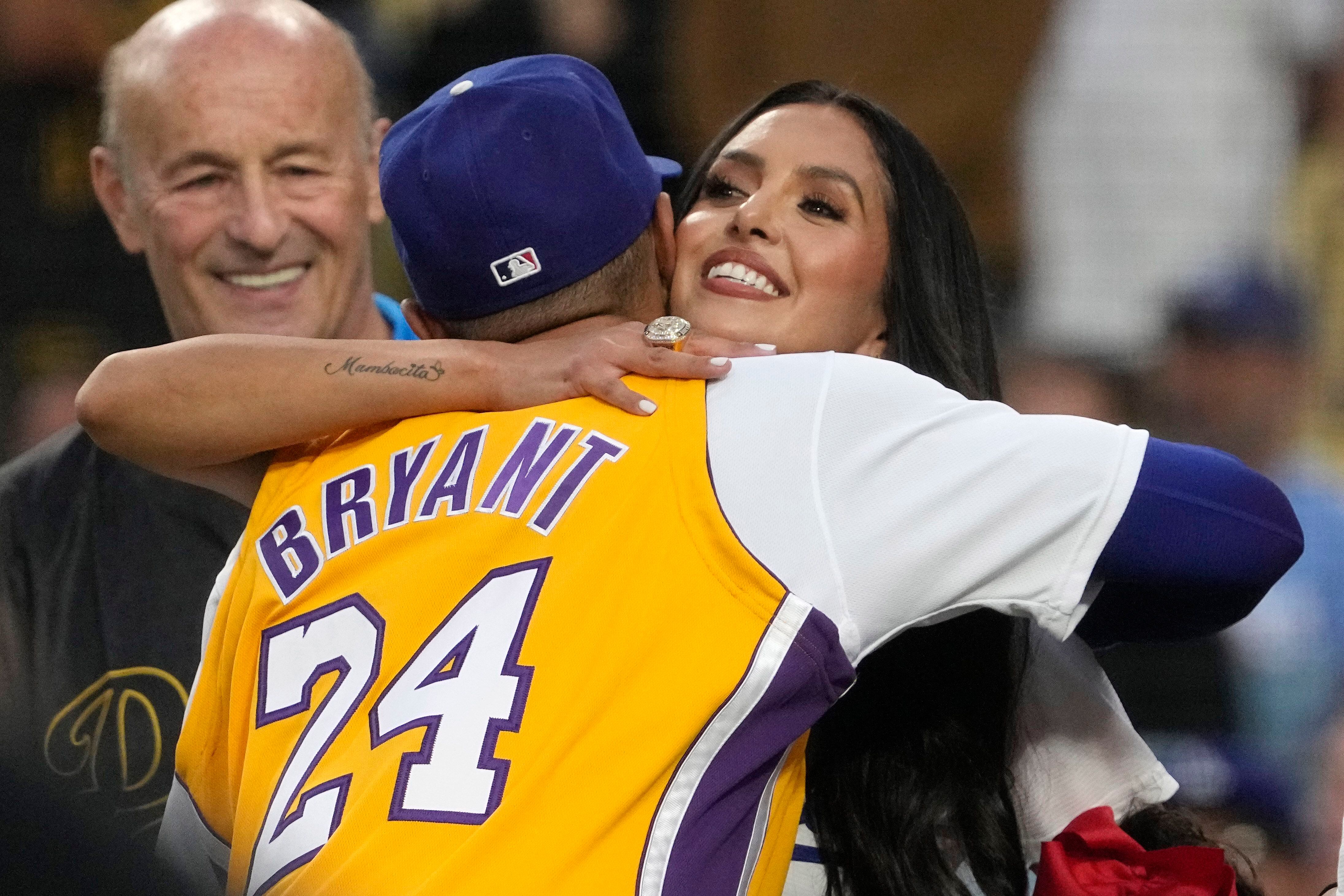 Kobe Bryant's daughter Natalia tosses first pitch on 'Lakers Night' at  Dodger Stadium – Orange County Register