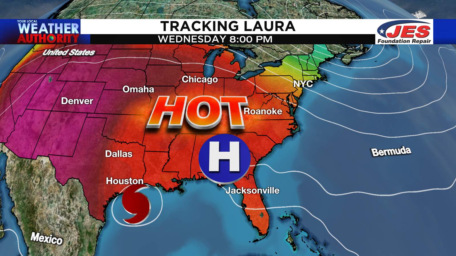 Short heat wave continues prior to local impacts from Laura
