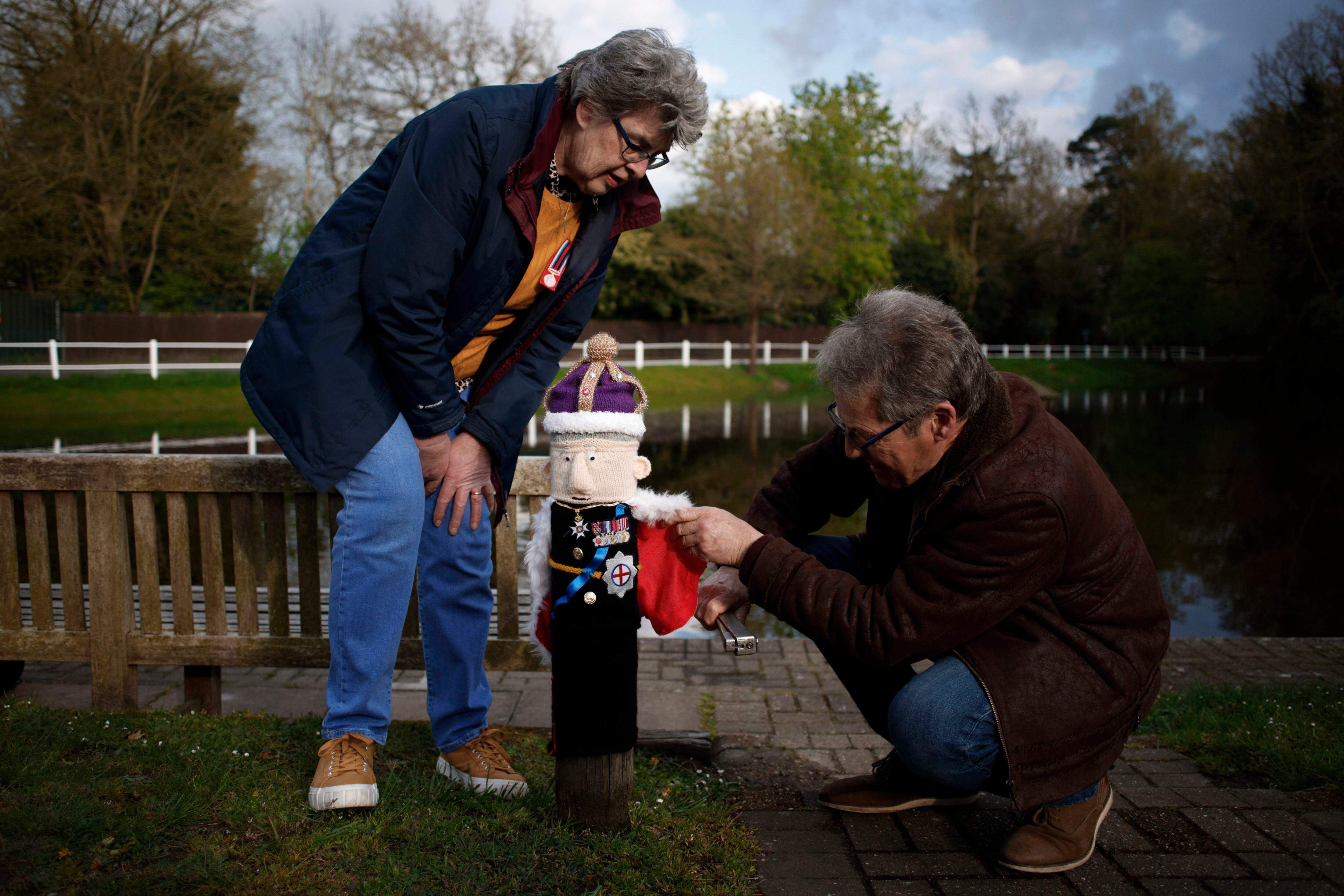 Coronation Yarnbombed post box toppers Ware Trail - 25 Apr 2023 - 9 May  2023