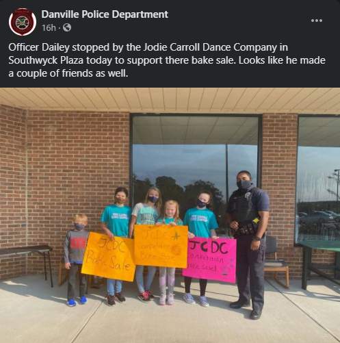 Danville police officer supports local kids’ bake sale