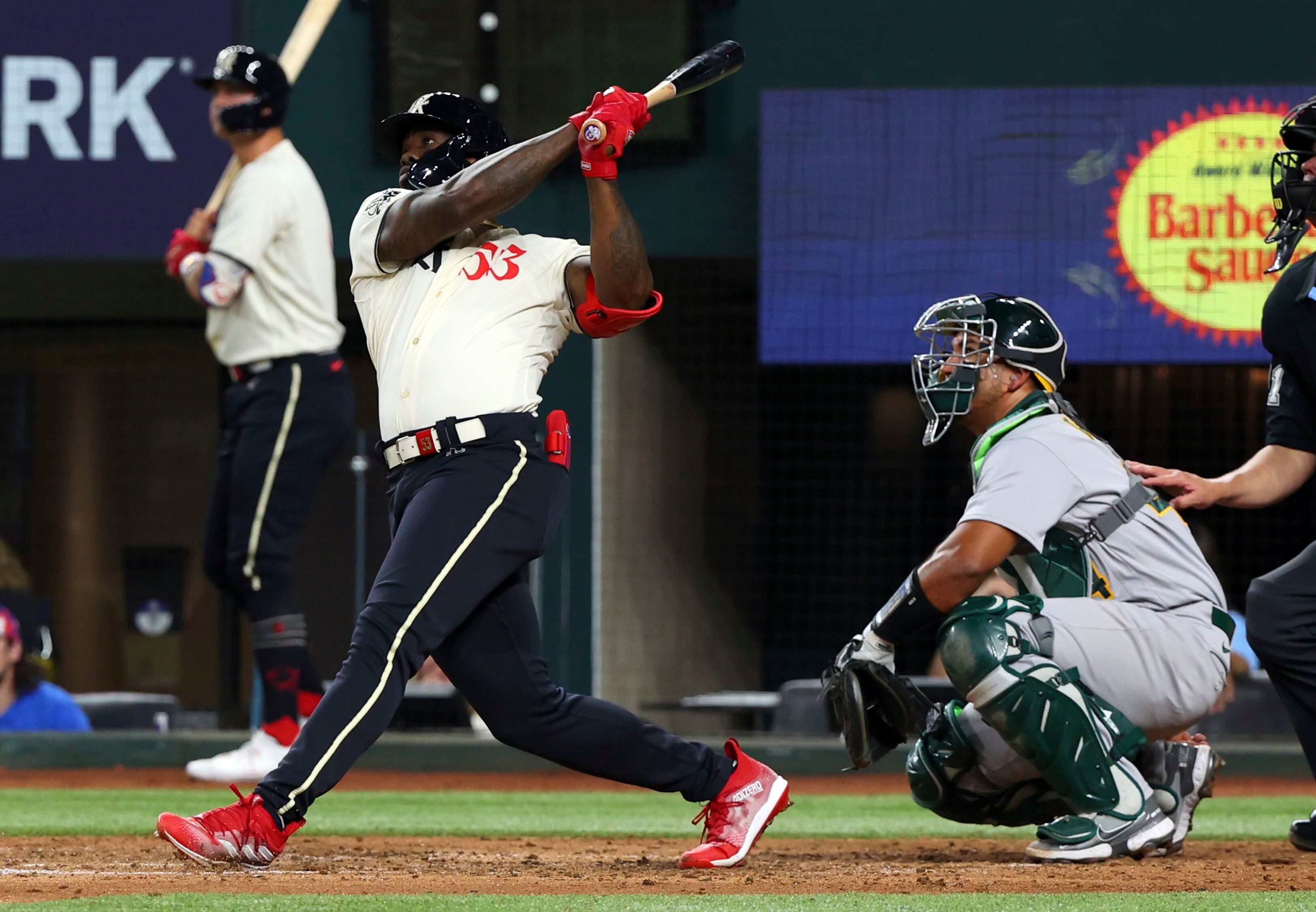 Texas Rangers' Adolis Garcia Joins Exclusive Club with Elite Performance  vs. the A's - Fastball