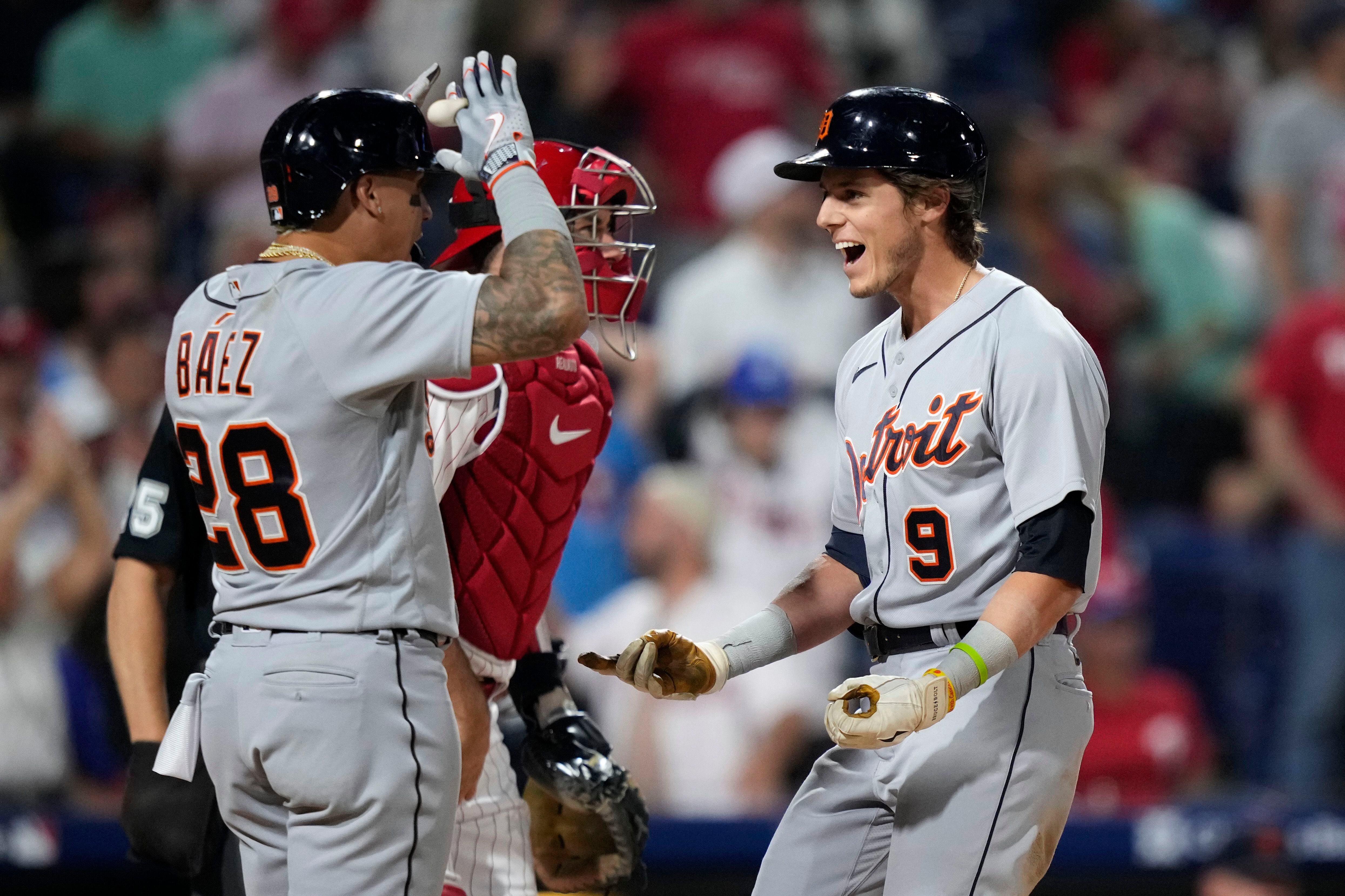 Third baseman Nick Castellanos of the Detroit Tigers smiles after