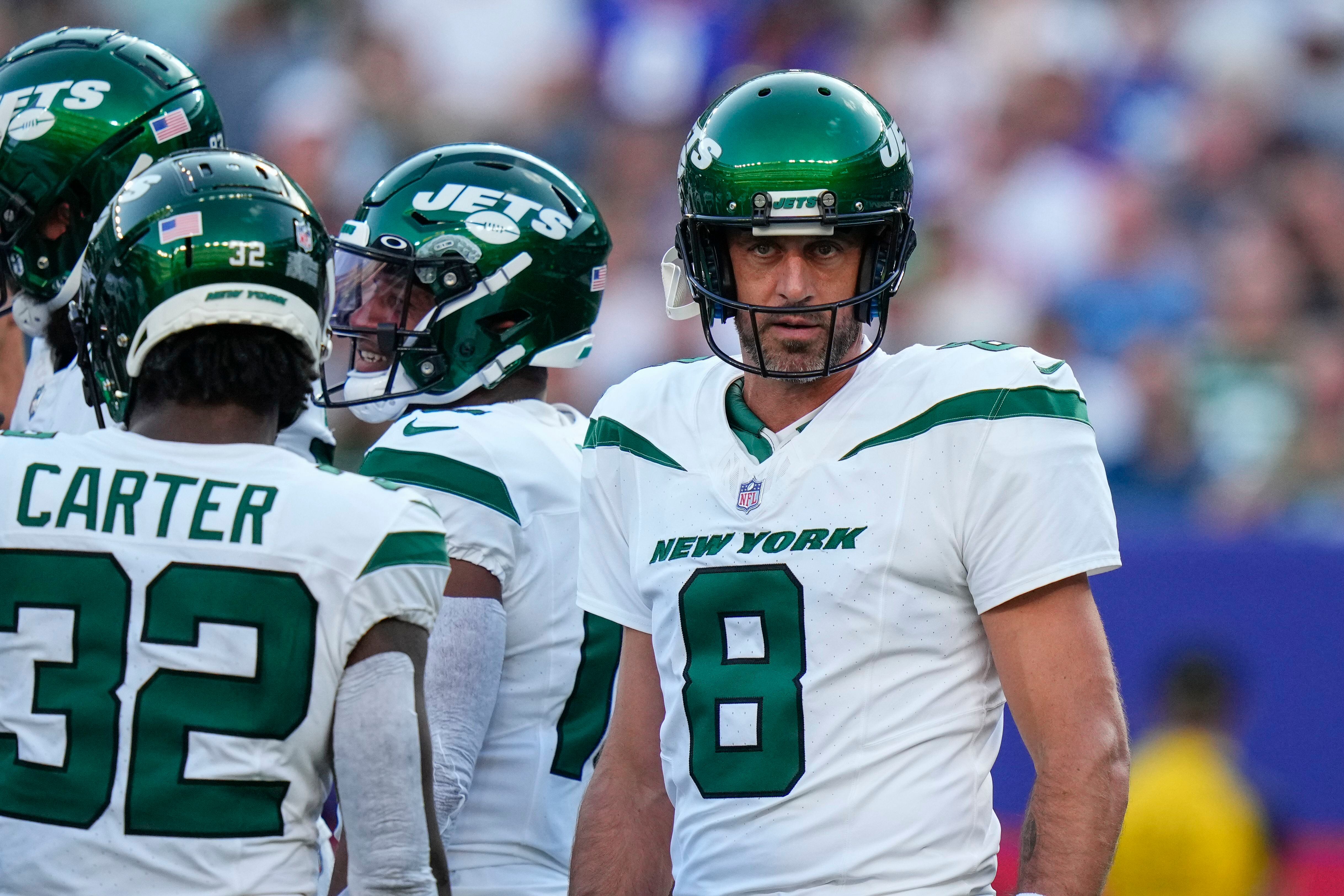 New York Jets wide receiver Alex Erickson (39) runs in a two point  conversation during the second half of an NFL preseason football game  against the New York Giants, Saturday, Aug. 26