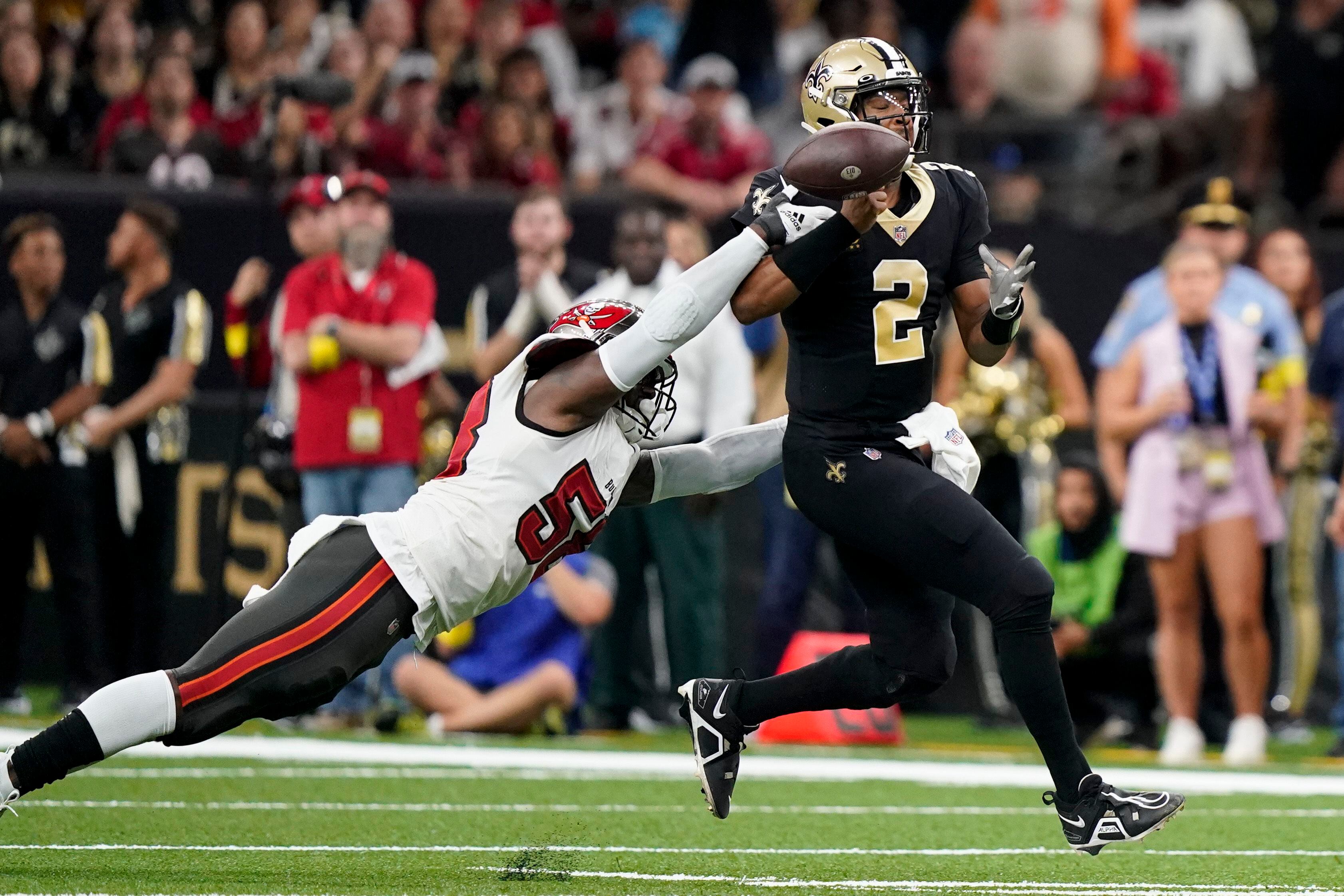 Bucs' Evans flattens Lattimore for second time in career – and is