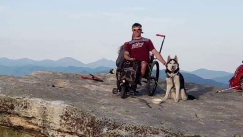 Man in wheelchair treks to top of McAfee Knob