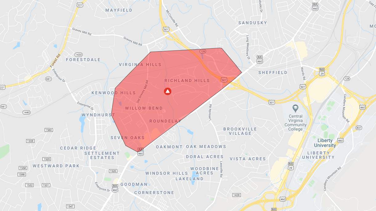 Power restored to more than 1,400 customers in Lynchburg