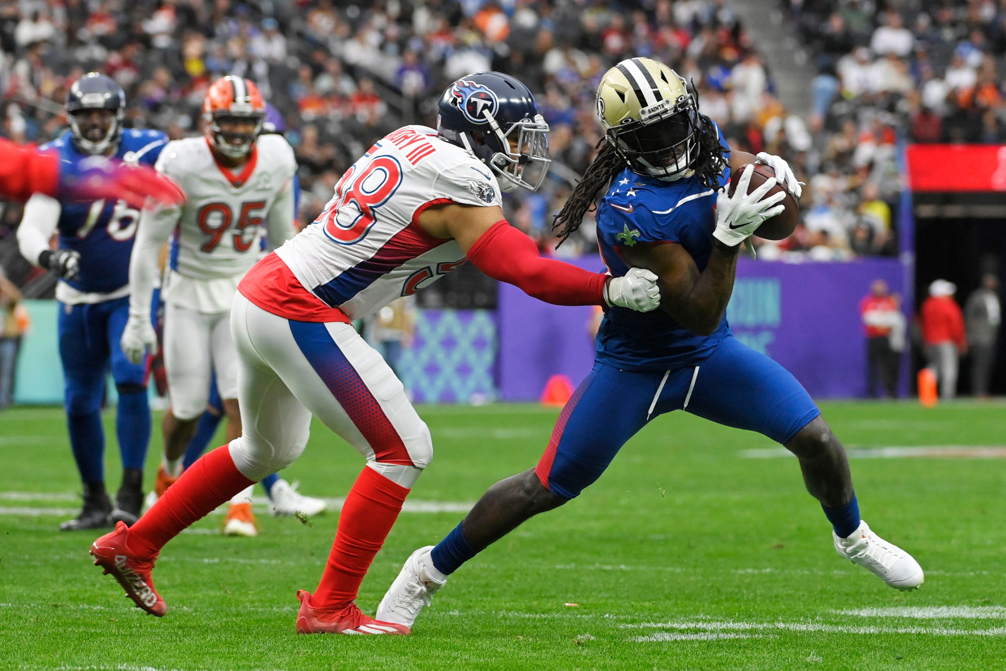 Alvin Kamara: New Orleans Saints running back arrested on battery charge in  Las Vegas after playing in Pro Bowl